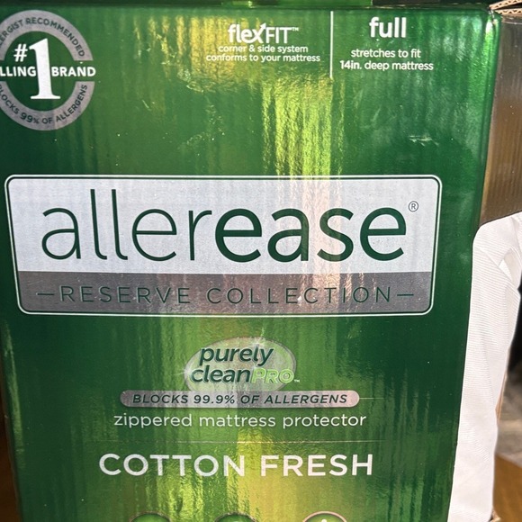 Allerease Full Cotton Fresh Waterproof Allergen Barrier Mattress Protector NEW - Picture 3 of 9